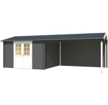 Abri de jardin en bois avec double porte et annexe