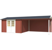 Abri de jardin spacieux avec carport et porte double