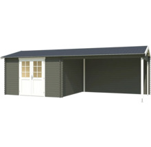 Abri de jardin en bois avec double porte et auvent