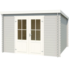 Abri de jardin en bois avec double porte et fenêtres