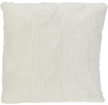 Quadratisches Kissen aus Kunstfell mit gestepptem Muster