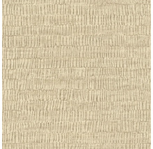 Nahaufnahme einer beigen Tapete mit vertikalem Streifenmuster