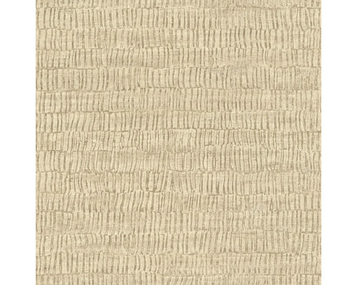 Nahaufnahme einer beigen Tapete mit vertikalem Streifenmuster