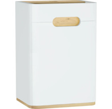 Weisser Badschrank mit Holzgriffen