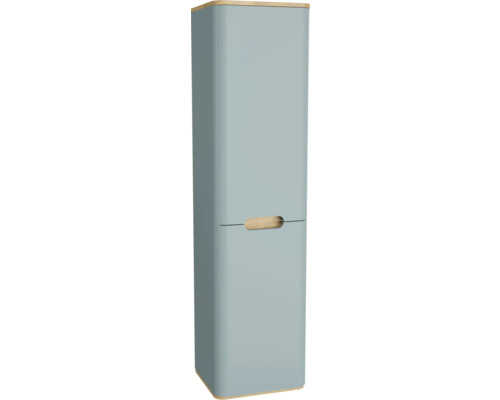 Armoire haute VitrA Sento droite lxhxp 40x157.5x35 cm couleur de façade vert fjord mat Armoire haute avec deux portes et poignées en bois