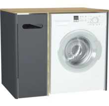 Waschmaschine und Unterschrank mit Wäschekorb für das Badezimmer