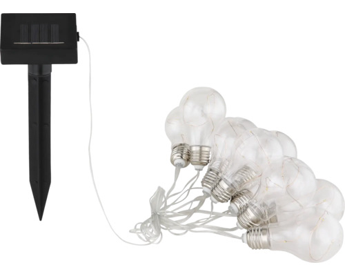 Solarlichterkette mit klaren Glühbirnen für den Aussenbereich