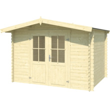 Abri de jardin en bois avec double porte et fenêtres