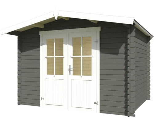 Abri de jardin en bois avec double porte et fenêtres