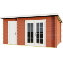 Abri de jardin en bois avec double porte et porte latérale