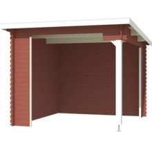 Offener Holzschuppen für Gartengeräte und Werkzeuge