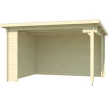 Holzunterstand mit Dachkonstruktion