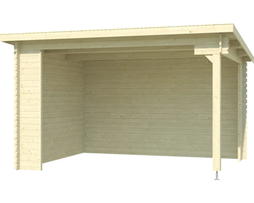 Holzunterstand mit Dachkonstruktion