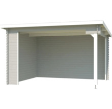 Holzunterstand mit schützendem Dach