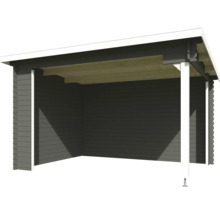 Holzunterstand mit Wänden und Dach