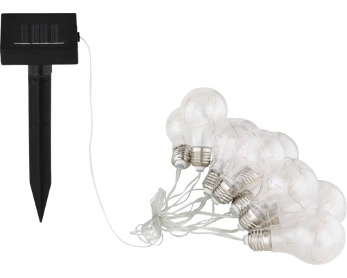 Solar Lichterkette mit Lampen in Glühbirnenform