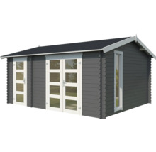 Abri de jardin en bois avec fenêtres et porte double