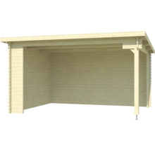 Holzlager für den Garten aus unbehandeltem Holz