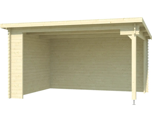 Holzlager für den Garten aus unbehandeltem Holz