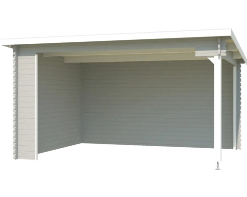 Holzunterstand mit Seitenwand und offenem Design