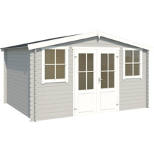 Abri de jardin en bois avec fenêtres et double porte