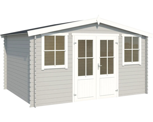 Abri de jardin en bois avec fenêtres et double porte