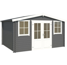 Abri de jardin en bois avec double porte et fenêtres