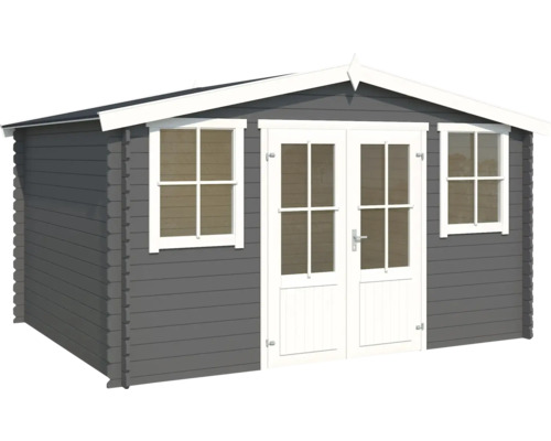 Abri de jardin en bois avec double porte et fenêtres