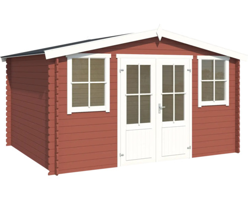Abri de jardin en bois avec double porte et fenêtres