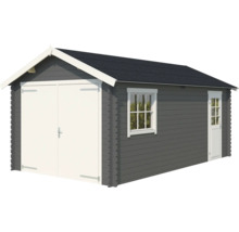 Abri de jardin en bois avec double porte, fenêtre et porte latérale