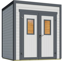 Abri de jardin avec double porte et fenêtres
