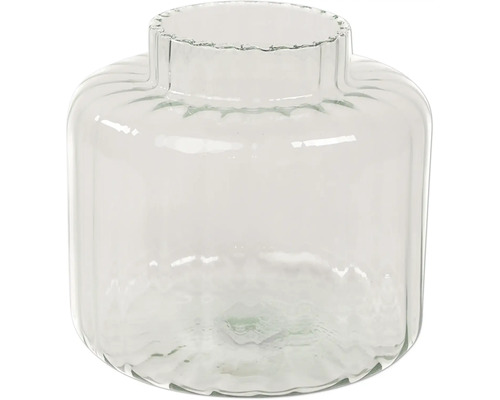 Glasvase mit geriffelter Oberkante