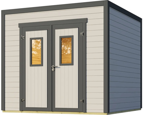 Abri de jardin en bois avec double porte et fenêtres