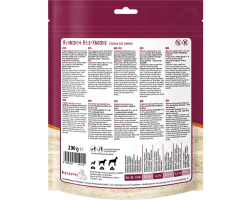 Hundefutter mit Hühnchen, Reis und Gemüse