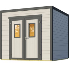 Abri de jardin avec double porte et fenêtres