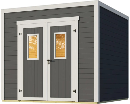 Abri de jardin en bois avec double porte et fenêtres