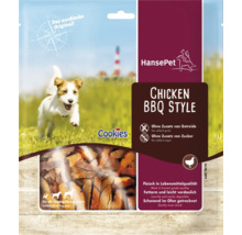 Paquet de biscuits pour chiens Hansepet Chicken BBQ Style avec un chien dans l''herbe