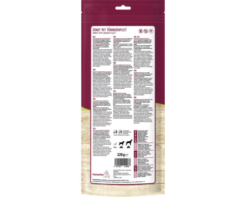 Aliment complémentaire pour chiens Donut au filet de poulet, 220 grammes