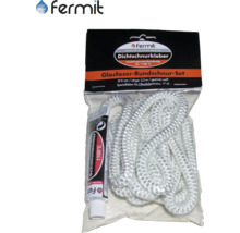 Fermit Glasfaser Rundschnur Set mit Schamottkleber, 8 mm Durchmesser, 2,5 m Länge