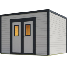 Abri de jardin avec double porte et fenêtres