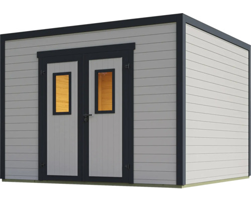 Abri de jardin avec double porte et fenêtres