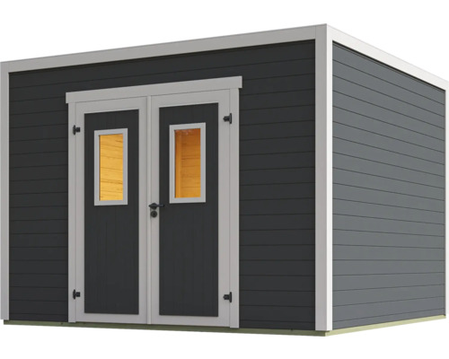 Abri de jardin avec double porte et fenêtres