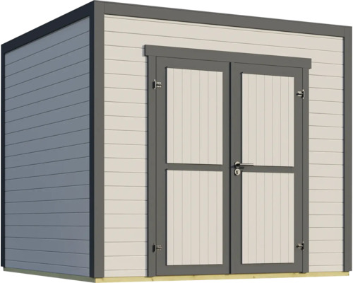 Abri de jardin avec porte double pour l''extérieur