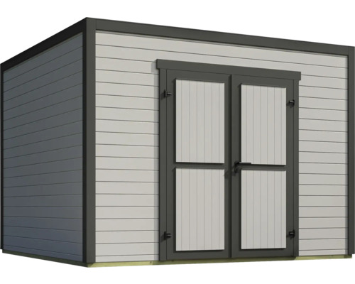 Abri de jardin avec double porte pour l''extérieur