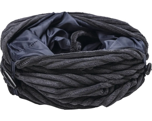 Cache-cou en velours côtelé gris foncé avec fermeture à bouton