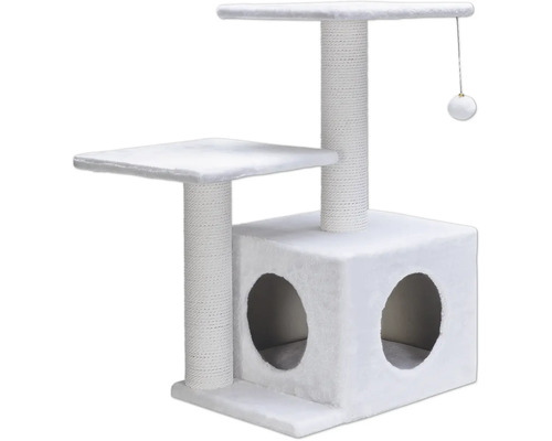 Arbre à chat avec surfaces de couchage, balle de jeu et niche pour chat