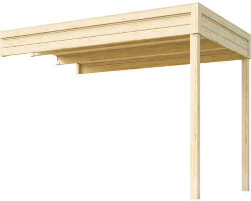 Extension de toiture abri de jardin Outdoor Life Felix 1,5/Fynn 1,5 300 x 200 cm nature Carport en bois avec poteaux