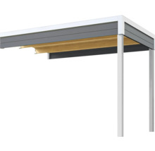 Abri de voiture avec poteaux en acier et toit gris