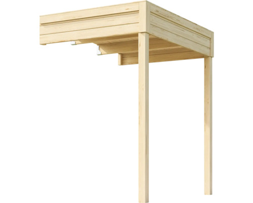 Extension de toiture abri de jardin Outdoor Life Felix 1,5/Fynn 1,5 150 x 200 cm nature Abri en bois avec quatre supports