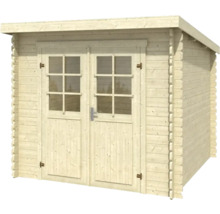 Abri de jardin en bois avec double porte et fenêtres